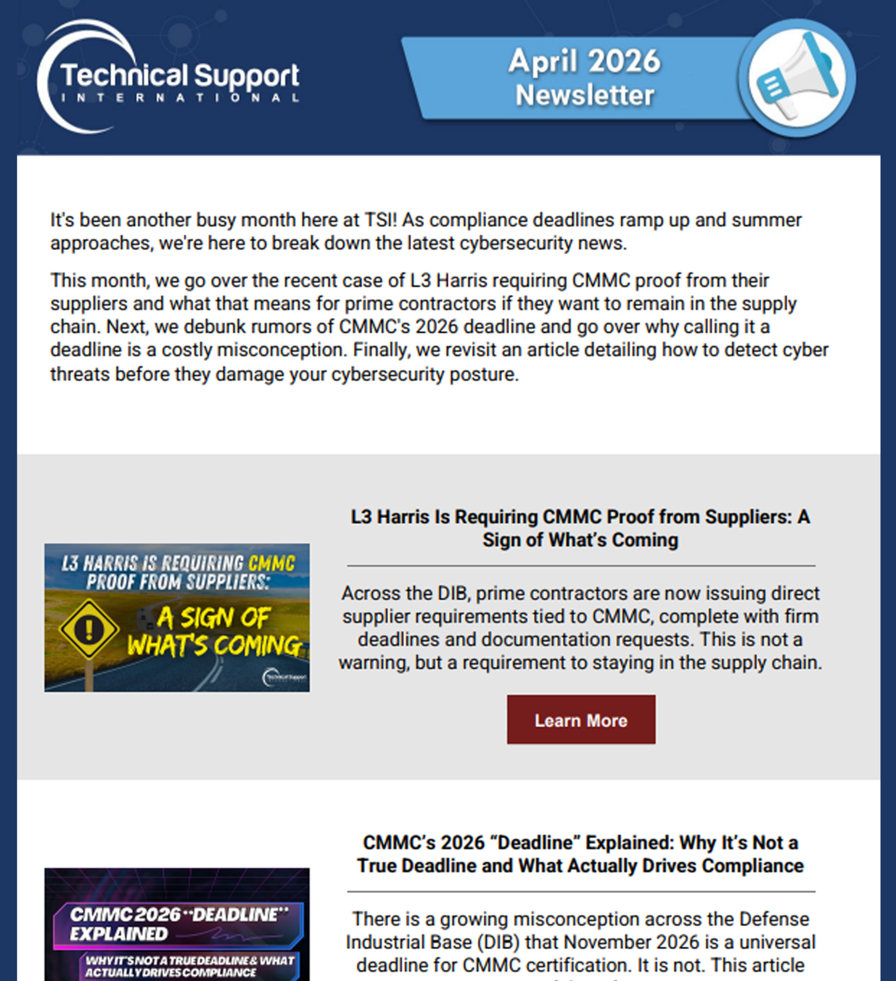 April 2026 Newsletter Website