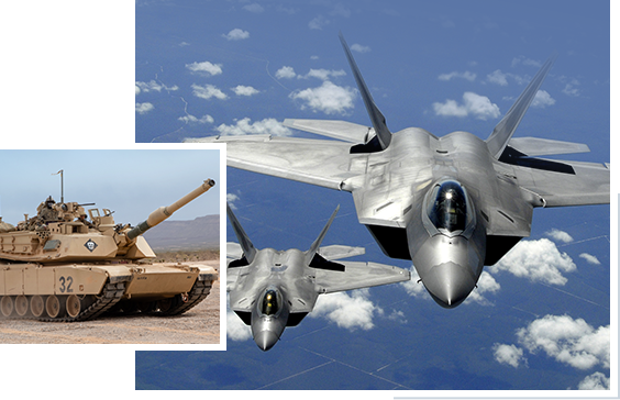 Cybersecurity image Fighter jets in sky with clouds